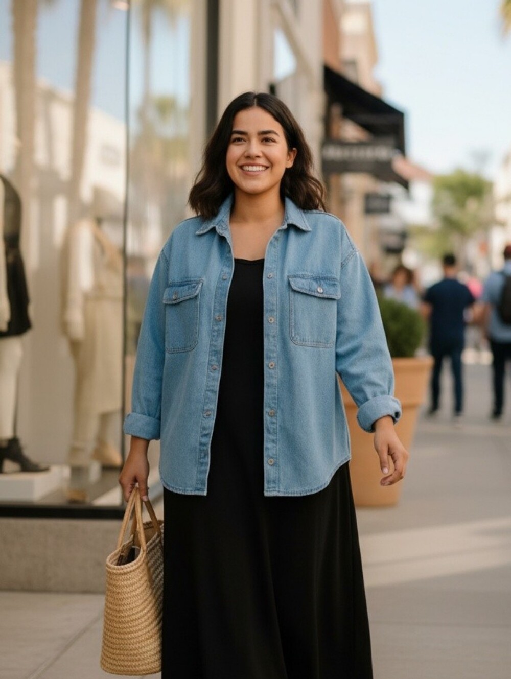 Denim Button-Up Shirt